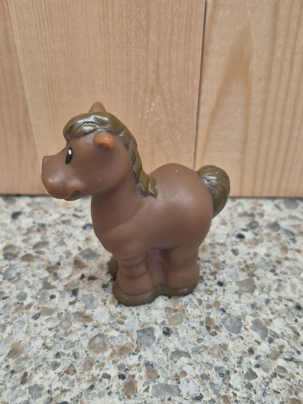 Vintage ERTL Brown Horse Pony Figure Flower Base Farm Animal Toy